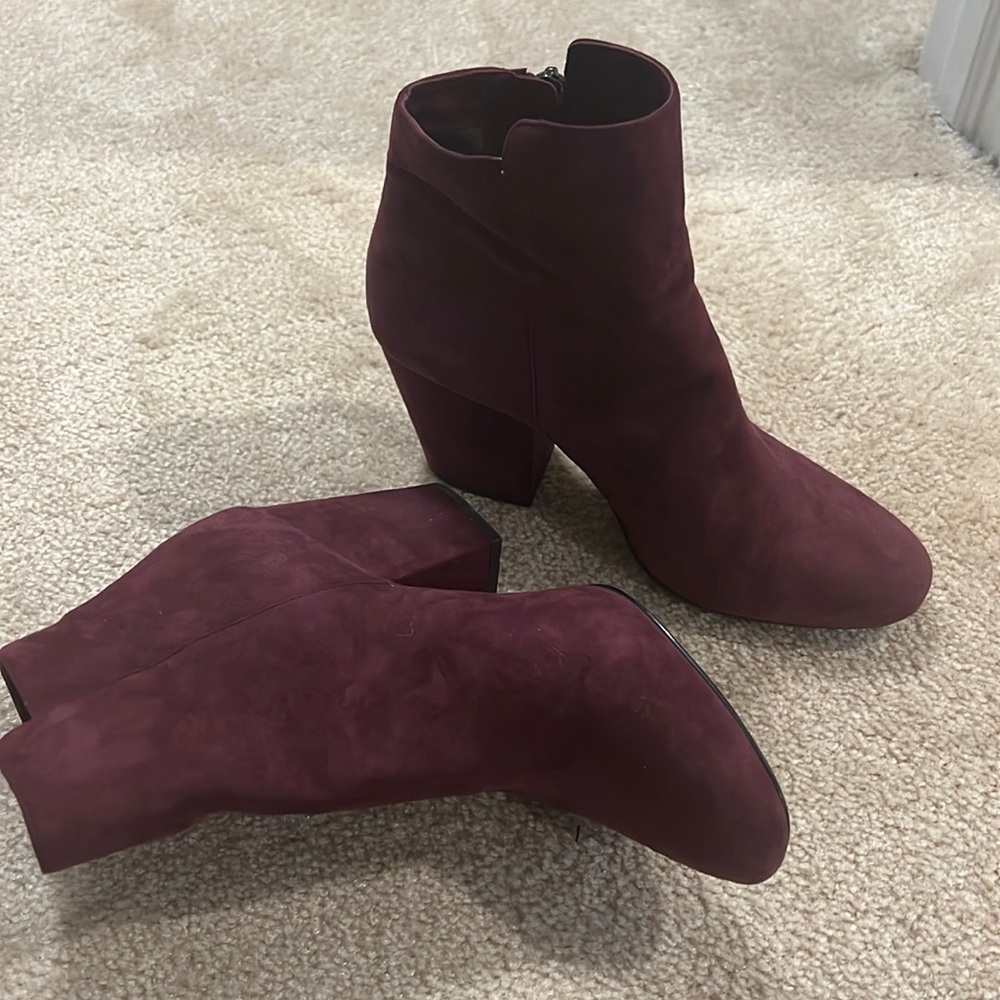 1. State maroon suede booties!